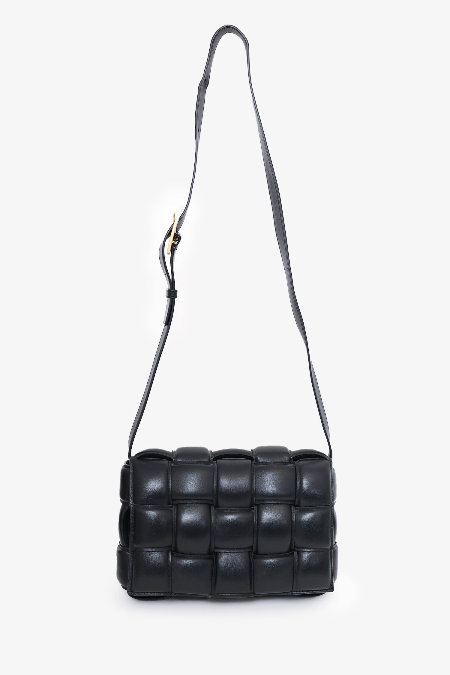 Bottega Veneta Black Leather "Padded Cassette" Shoulder Bag