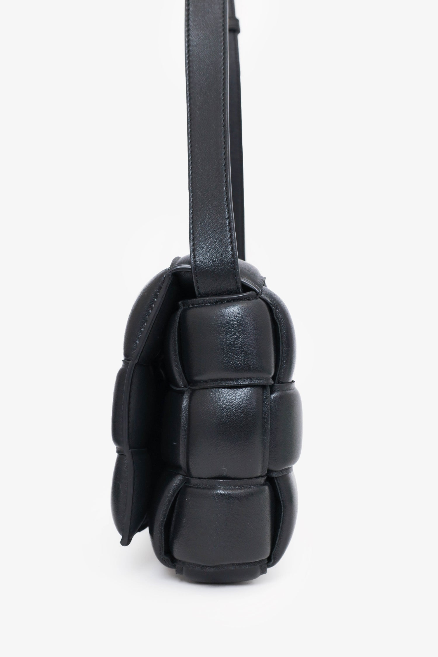 Bottega Veneta Black Leather "Padded Cassette" Shoulder Bag