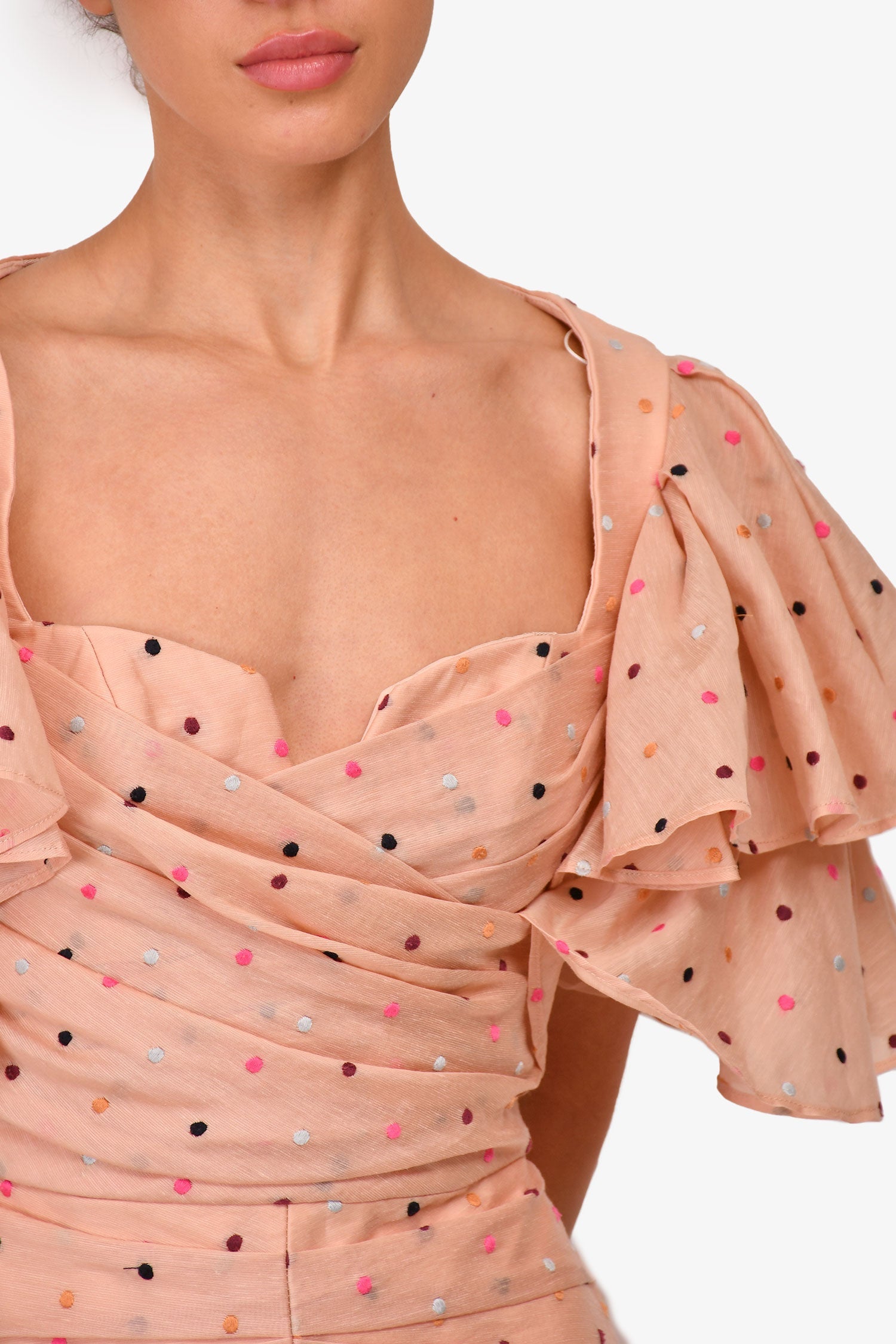 Acler Pink/Multicoloured Polka Dot Dress Size 2