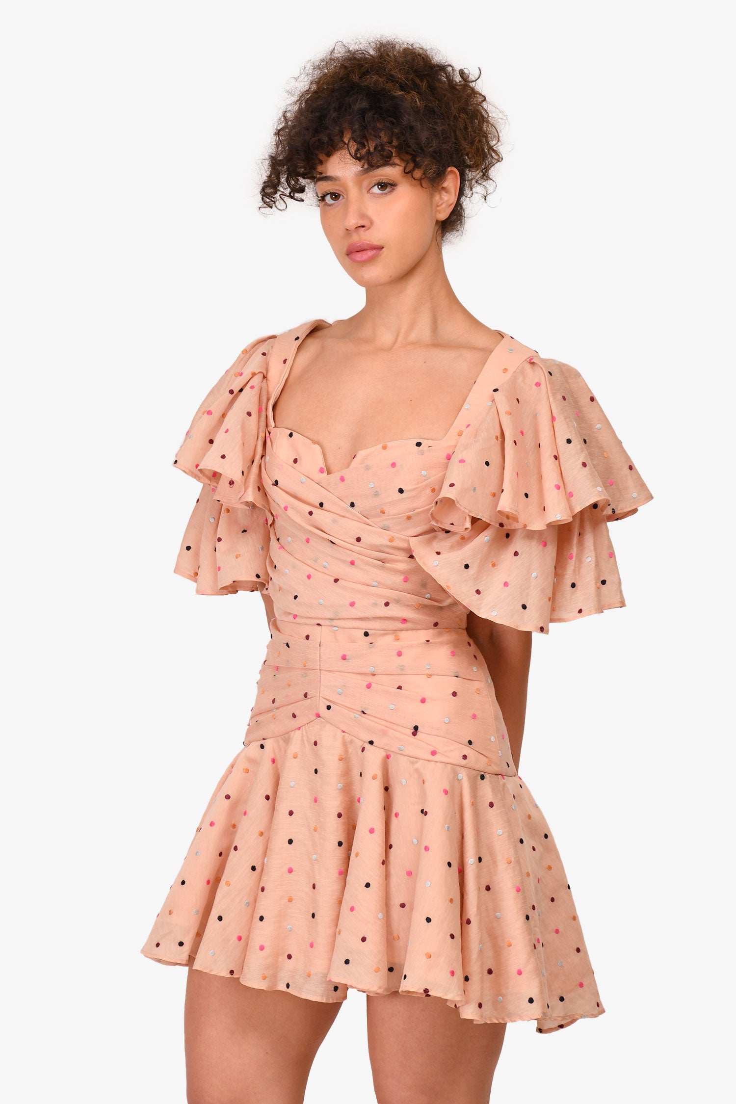 Acler Pink/Multicoloured Polka Dot Dress Size 2
