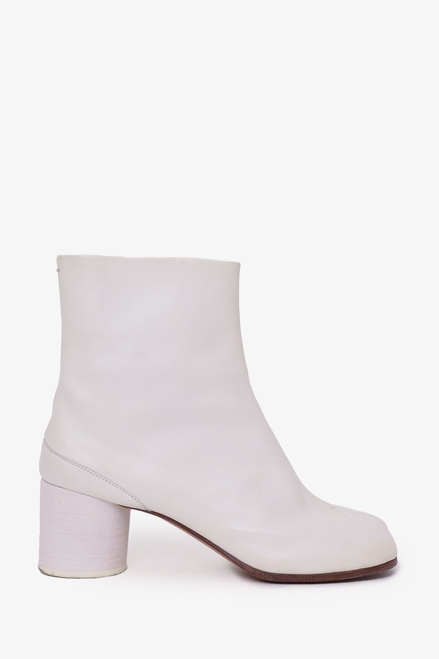 Maison Margiela White Leather Tabi Boots Size 40
