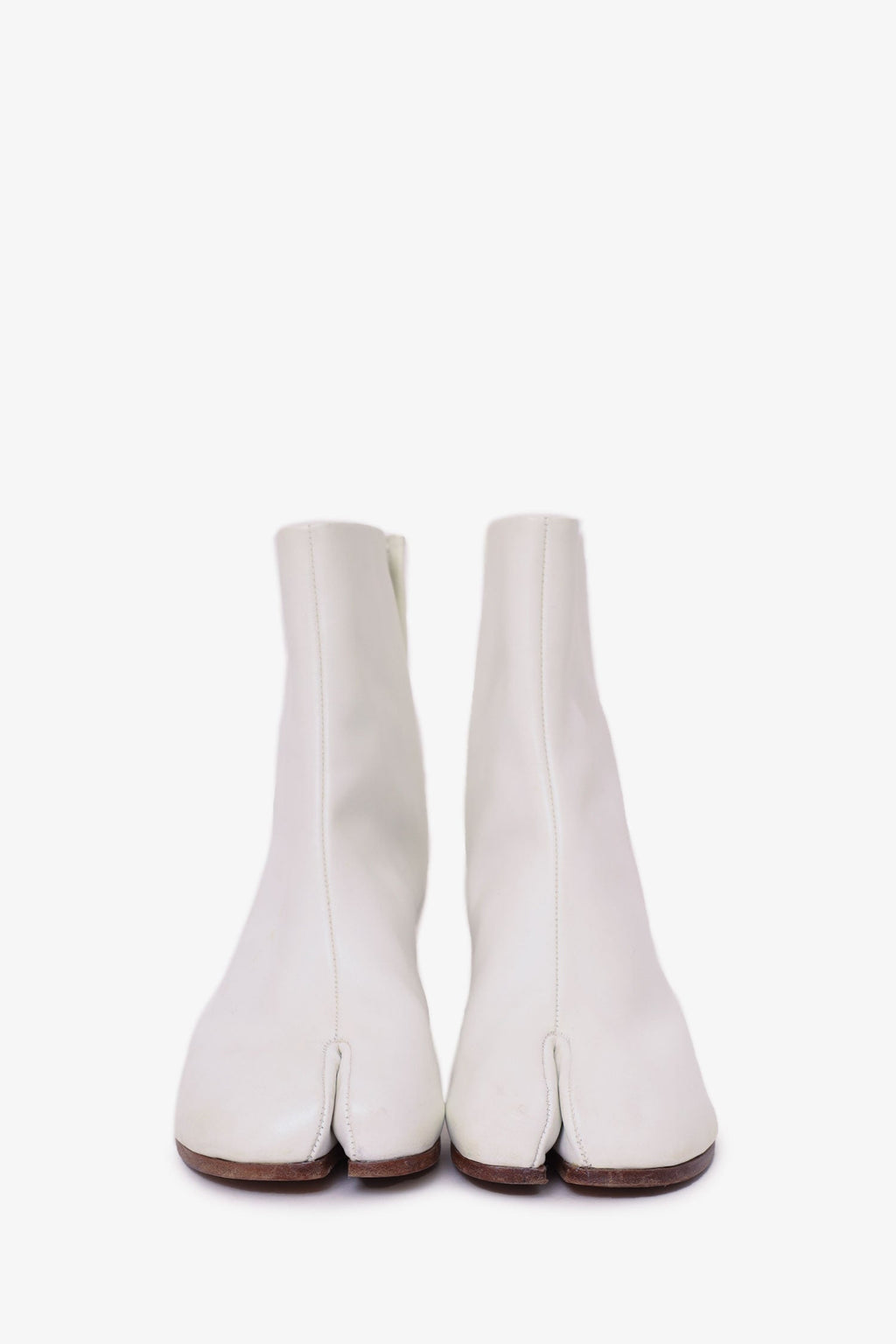 Maison Margiela White Leather Tabi Boots Size 40