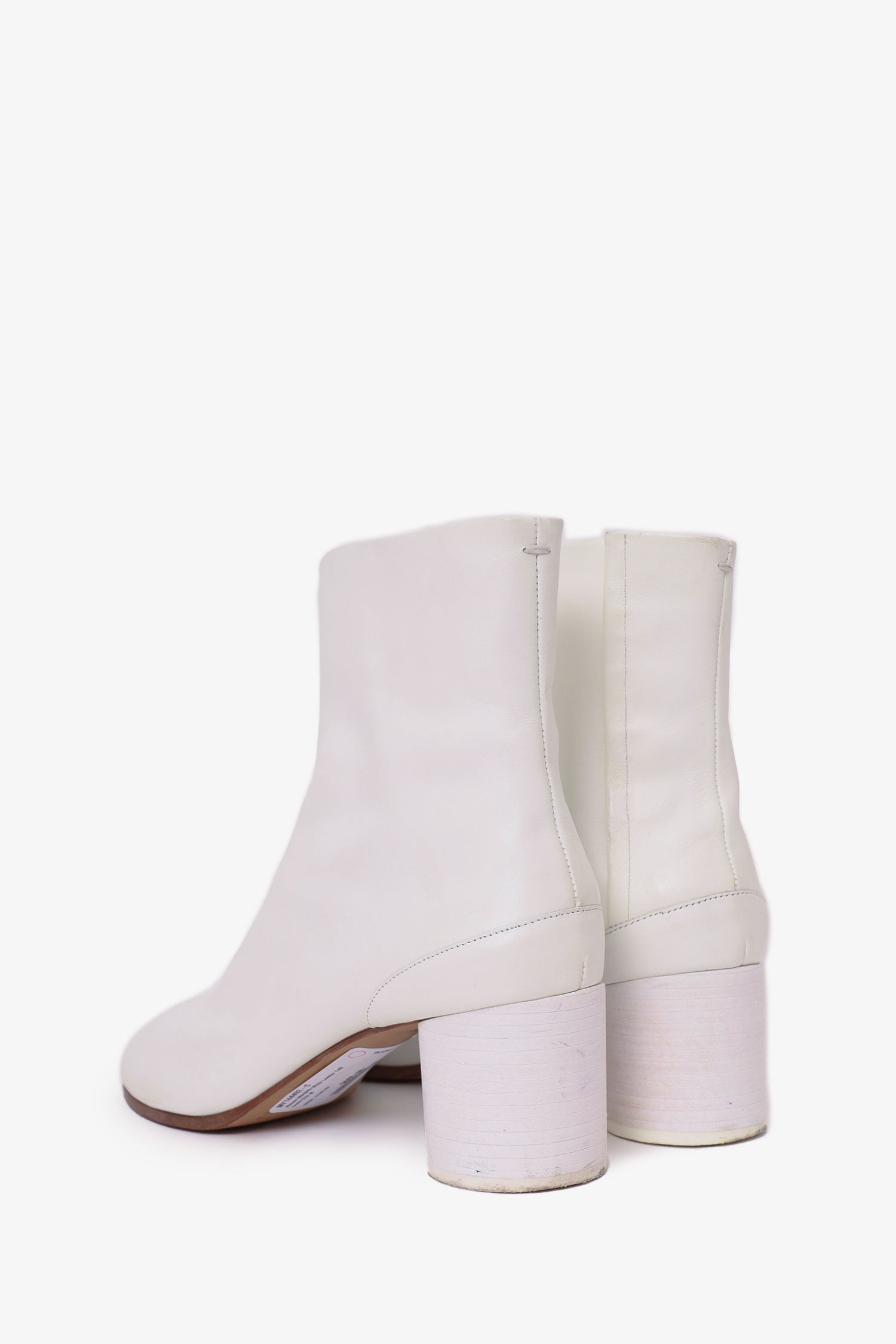 Maison Margiela White Leather Tabi Boots Size 40