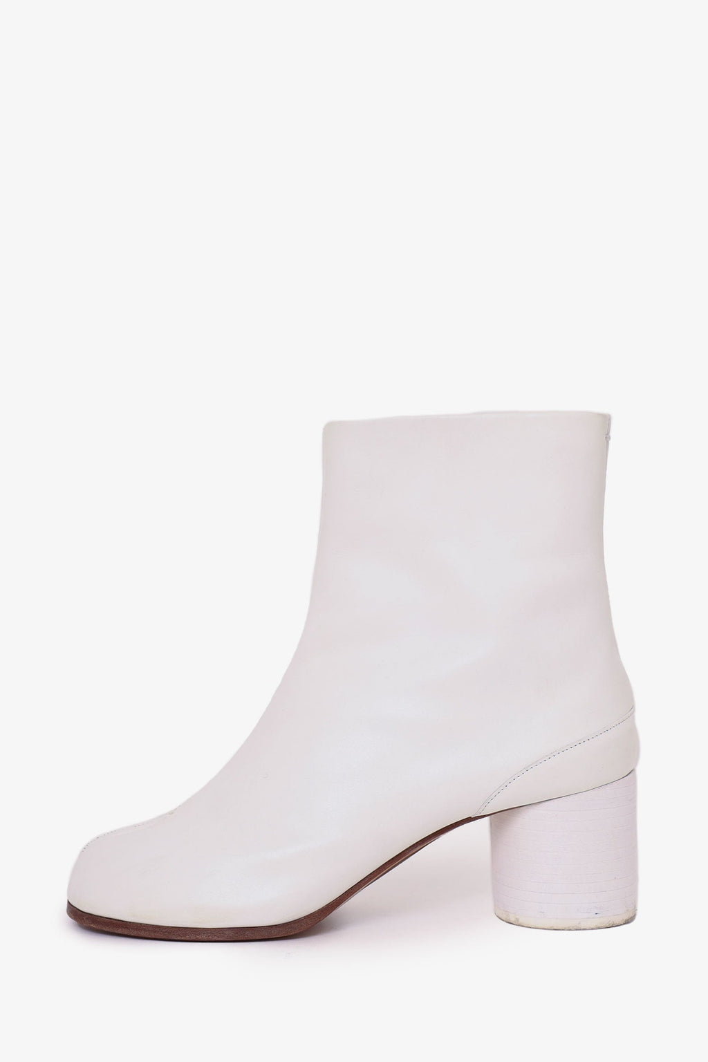 Maison Margiela White Leather Tabi Boots Size 40