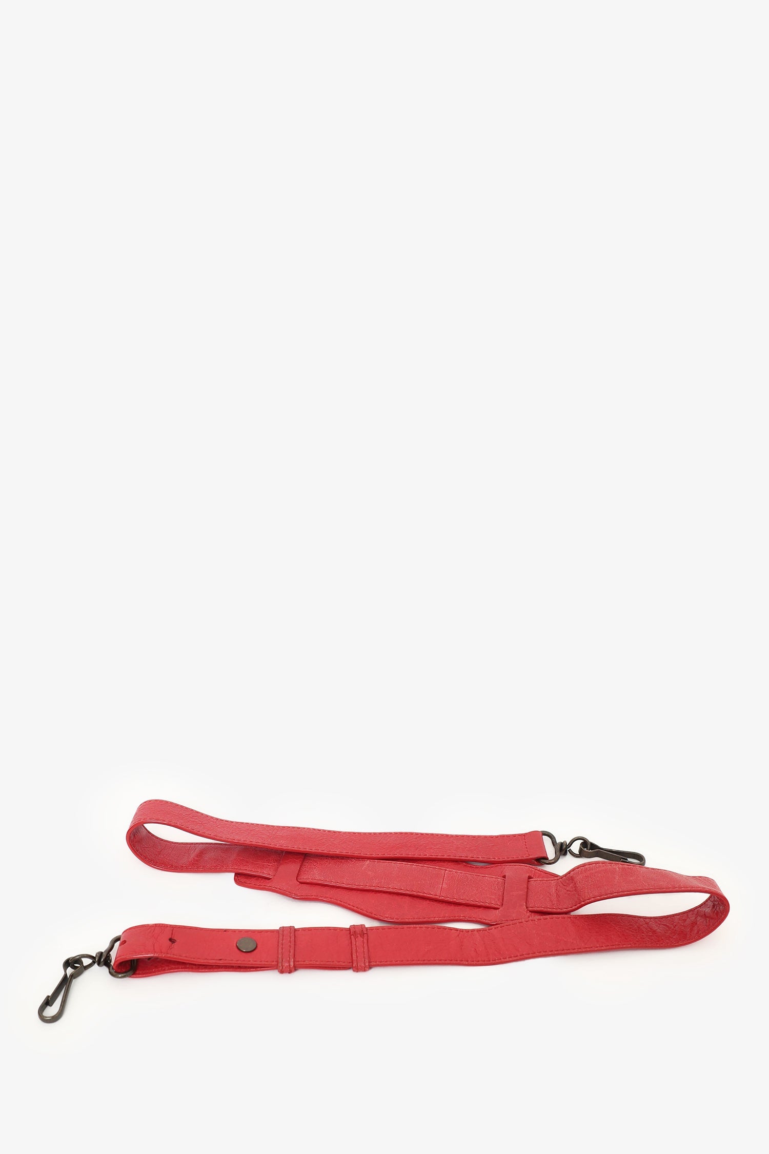 Balenciaga Red Lambskin Leather Giant 12 Motorcycle Town Bag with Strap