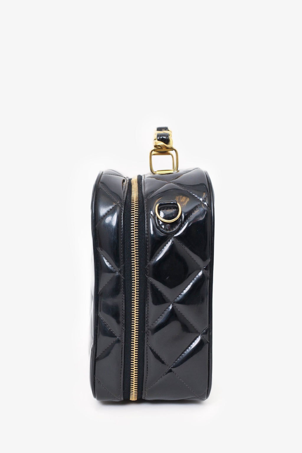 Pre-Loved Chanel™ 1994-96 Black Patent Leather Large Vanity Case