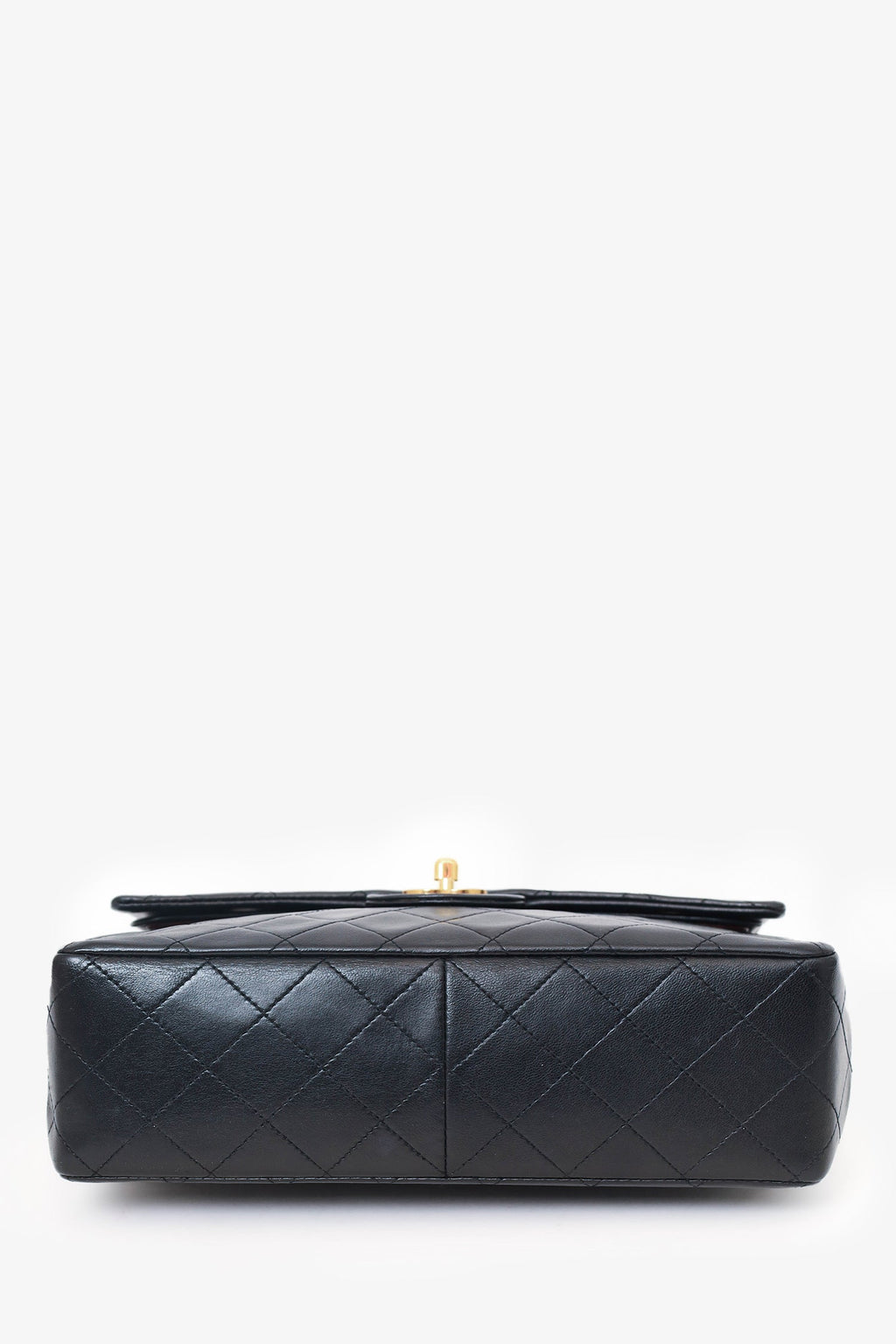 Pre-Loved Chanel™ 1989-91 Black Lambskin Classic Medium M/L Square Double Flap