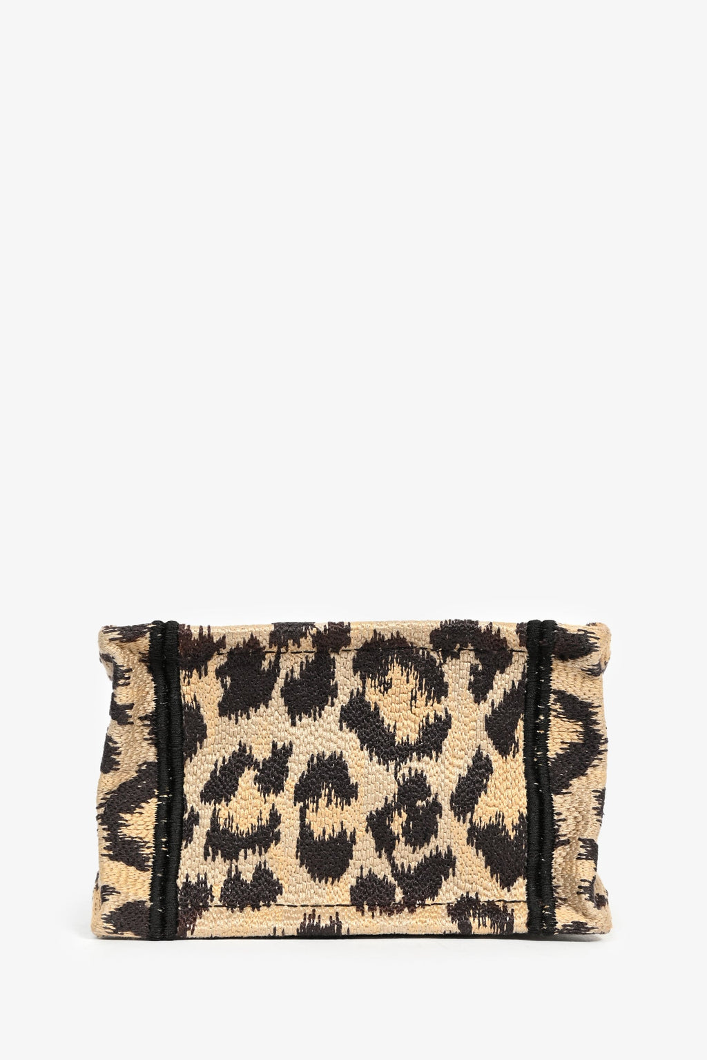 Christian Dior Beige Leopard Canvas Mini Book Tote Phone Bag