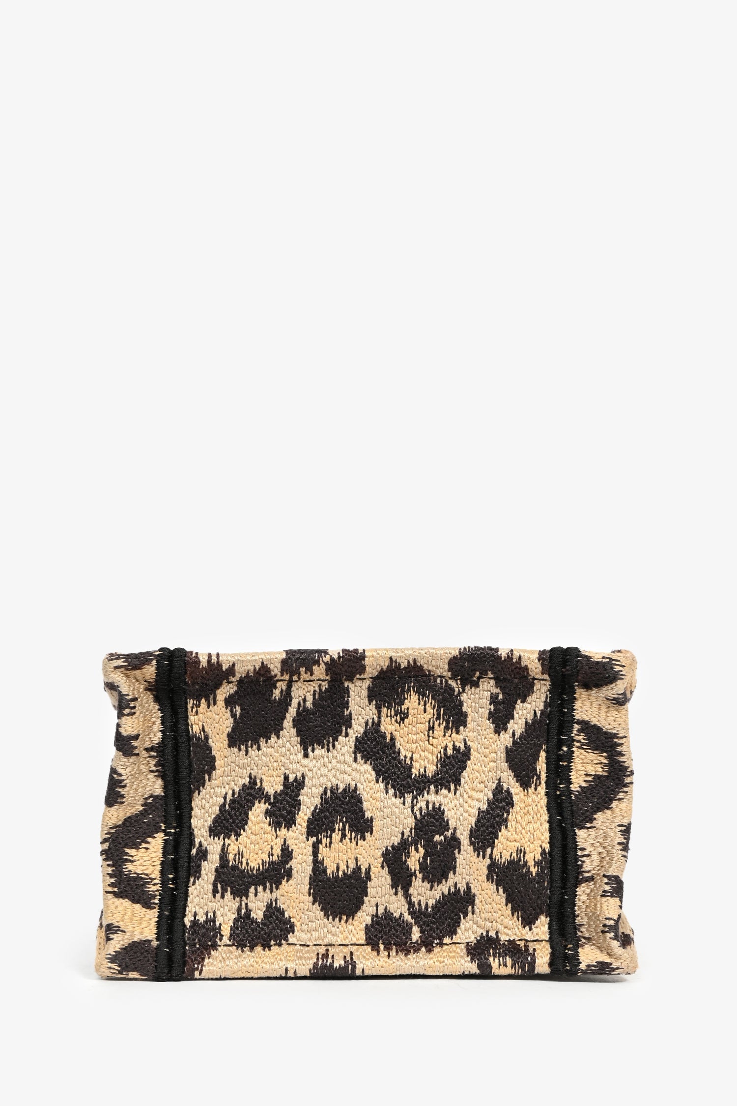 Christian Dior Beige Leopard Canvas Mini Book Tote Phone Bag