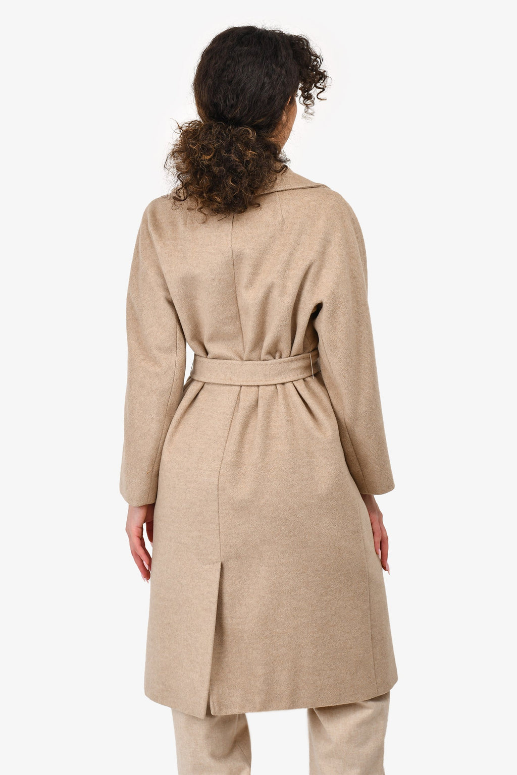 Weekend Max Mara Beige Wool Belted Coat Size 0