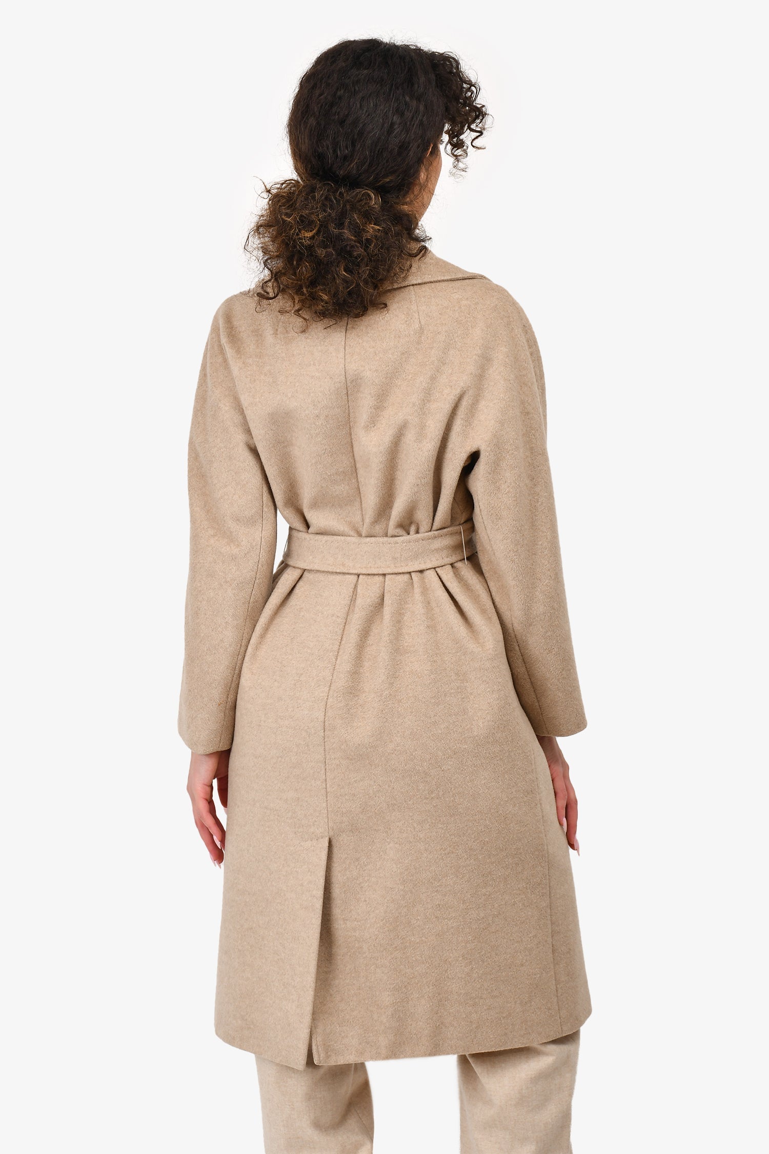 Weekend Max Mara Beige Wool Belted Coat Size 0