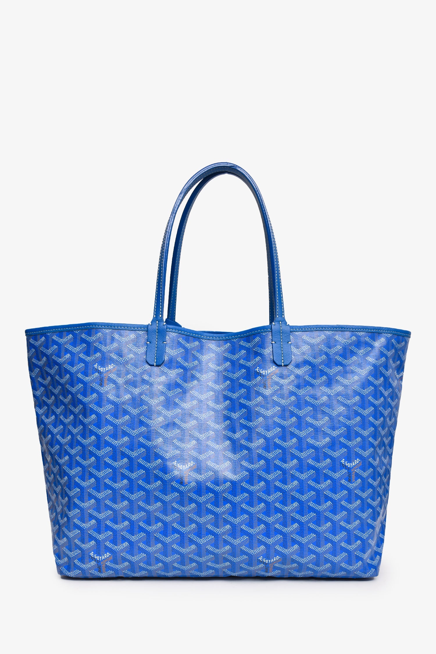 Goyard 2017 Blue Canvas St Louis PM Tote with Pouch