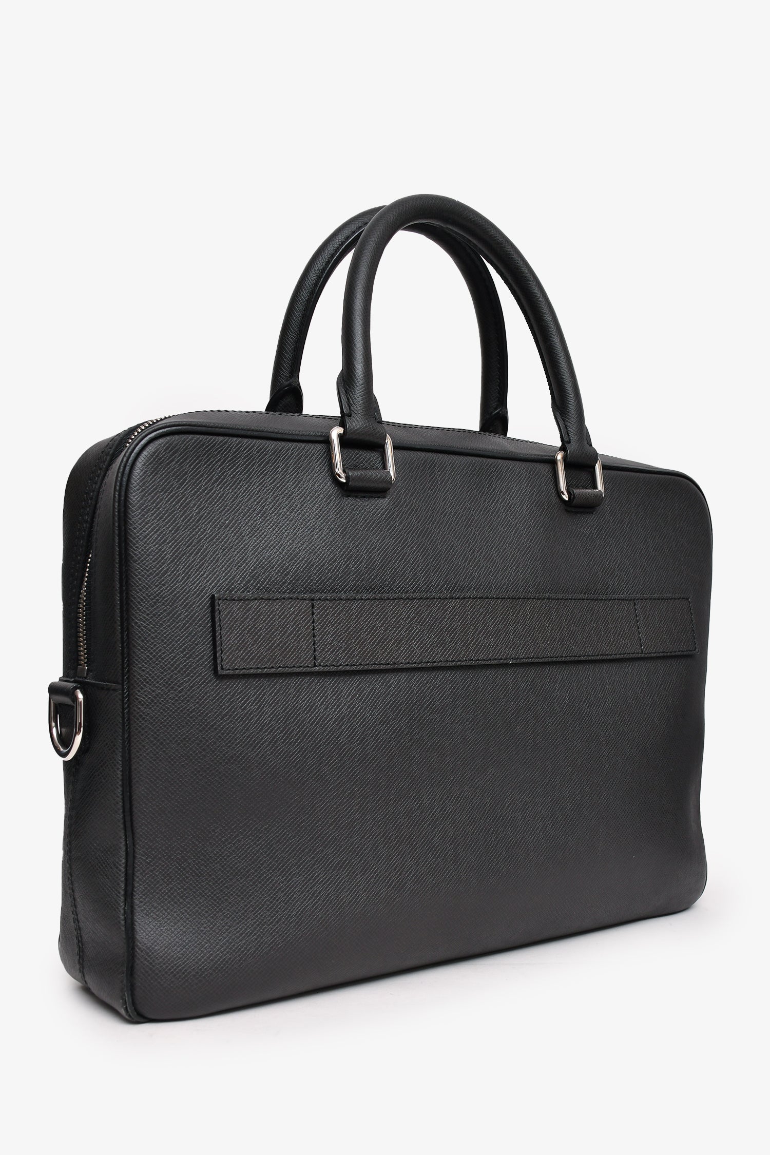 Louis Vuitton 2014 Black Leather Briefcase with Strap
