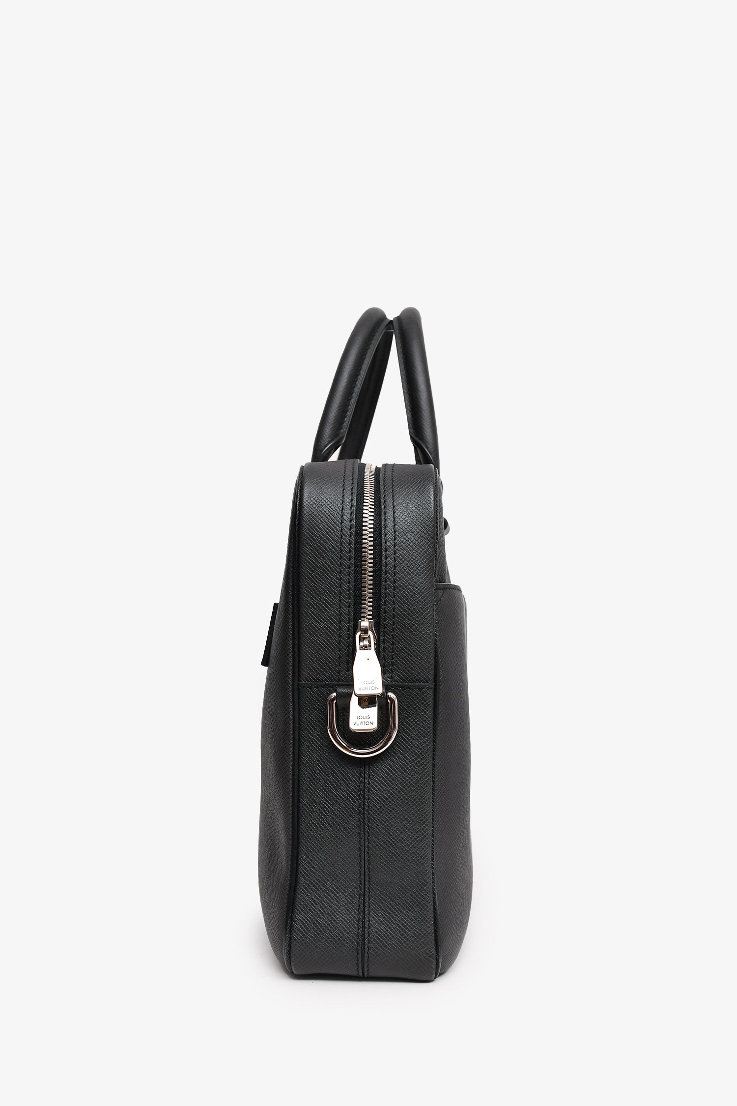 Louis Vuitton 2014 Black Leather Briefcase with Strap