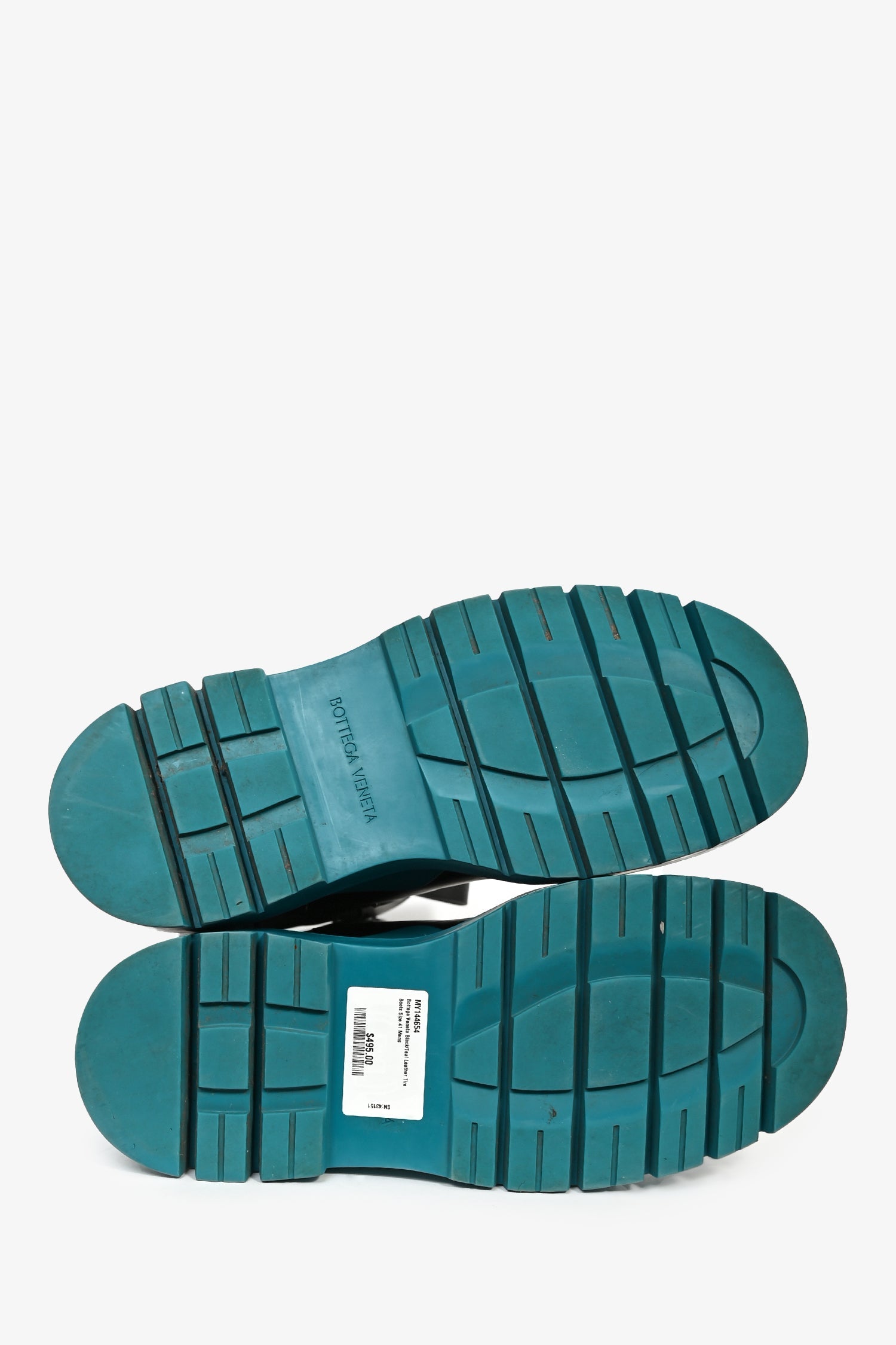 Bottega Veneta Black/Teal Leather Tire Boots Size 41 Mens