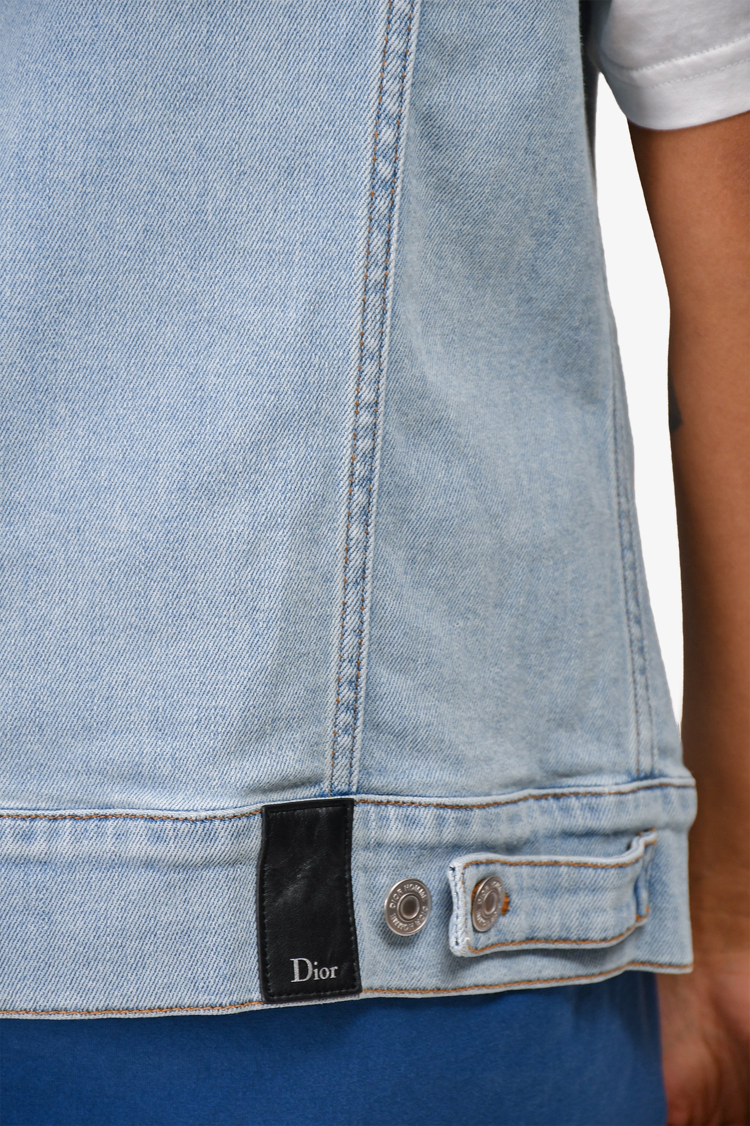 Dior Blue Denim Button Up Vest Jacket Size 48 Men