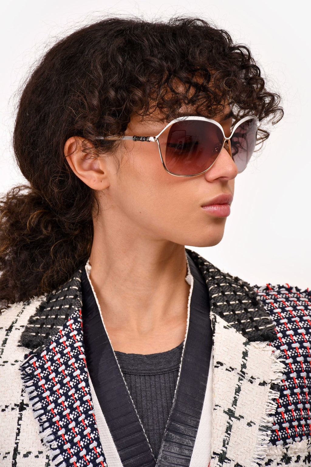 Chrome Hearts Gold Tone/White Sunglasses