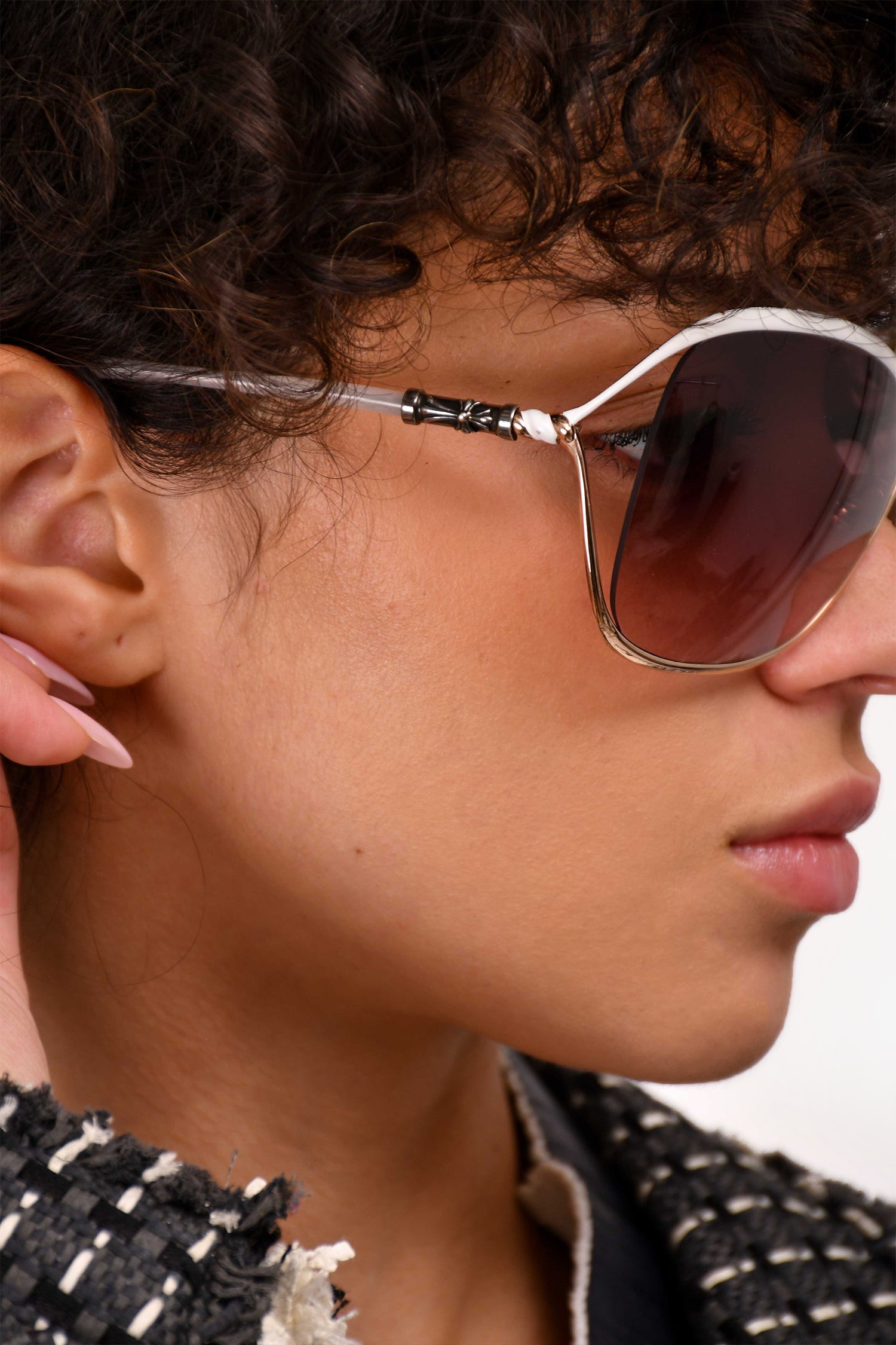 Chrome Hearts Gold Tone/White Sunglasses