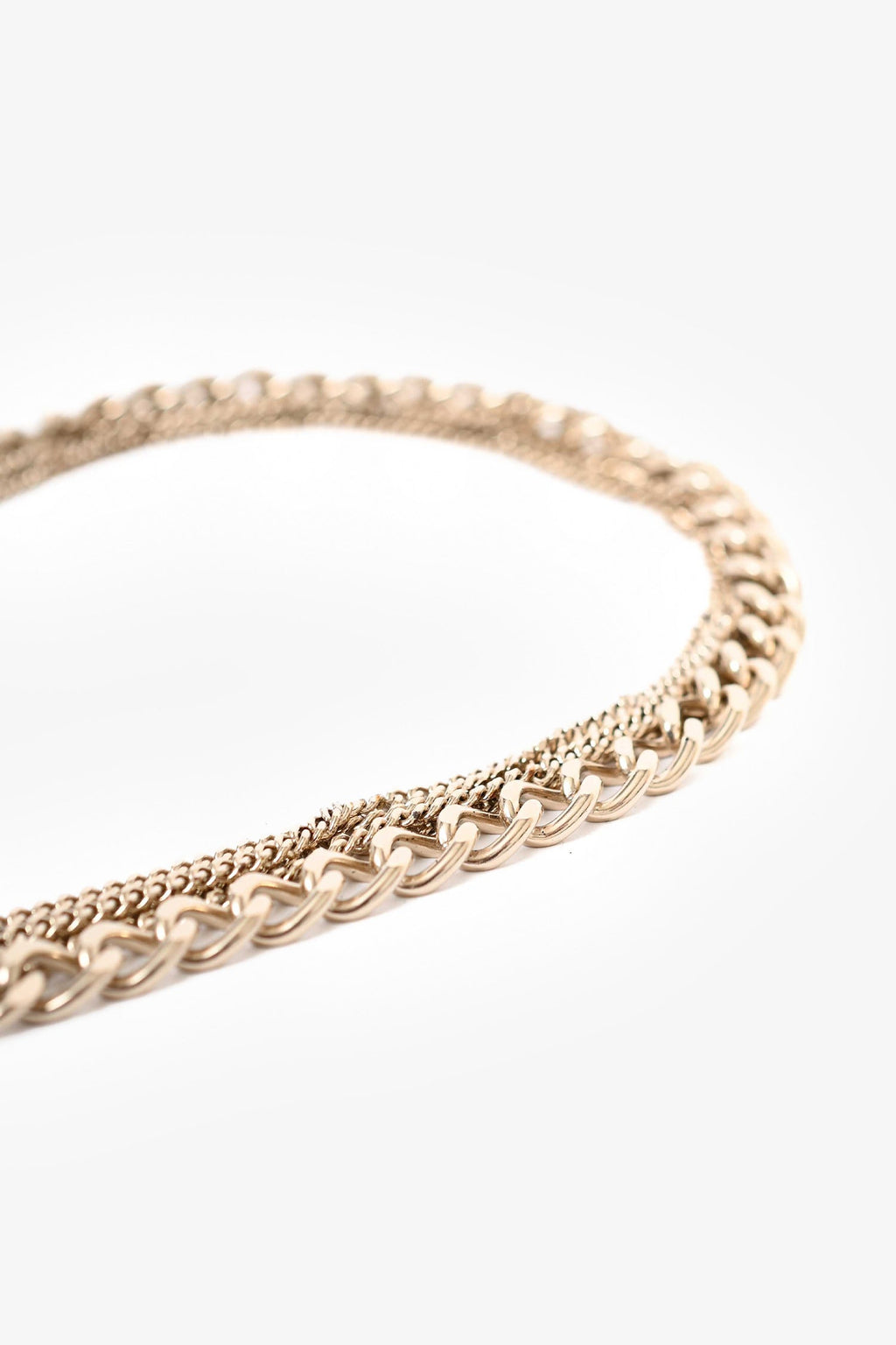 Pre-Loved Chanel™ 2018 Gold Toned Multi-strand Chain Crystal Embellished CC Pendant Necklace