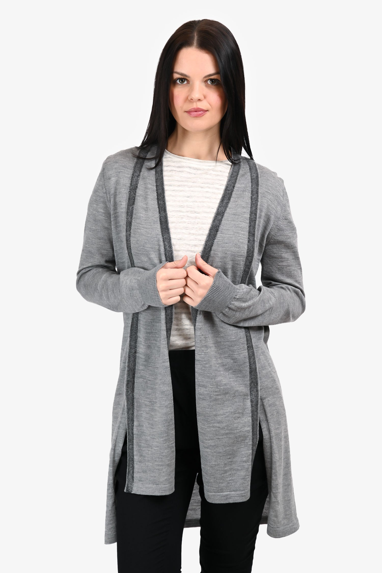 Sportmax Grey Wool/Silk Blend igan Size M