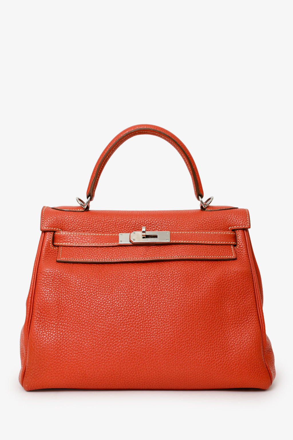 Hermès 2011 9M Salmon Togo Leather Kelly 28 Top Handle with Strap