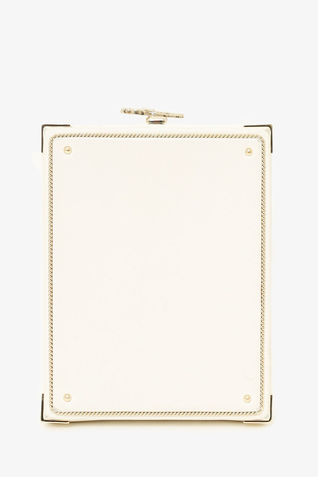 Pre-Loved Chanel™ 2017-18 White Lambskin Paris-Cosmopolite Coco In Ritz Clutch with Chain