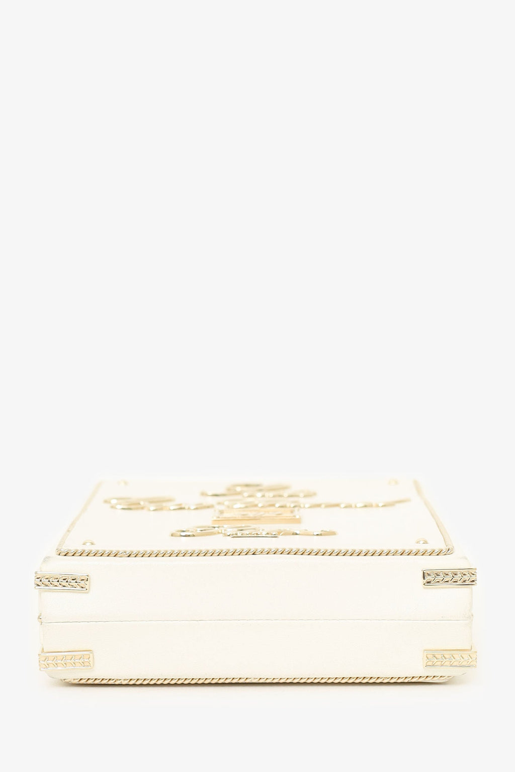 Pre-Loved Chanel™ 2017-18 White Lambskin Paris-Cosmopolite Coco In Ritz Clutch with Chain