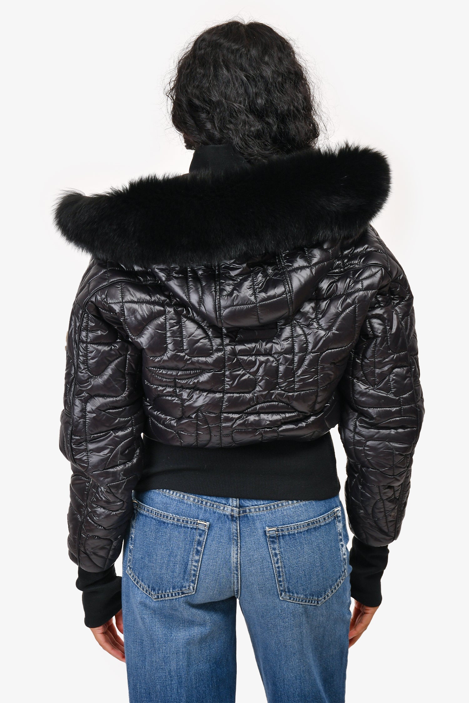 Moose Knuckles X Telfar Black Down Jacket with Fur Trim Hood Size XS