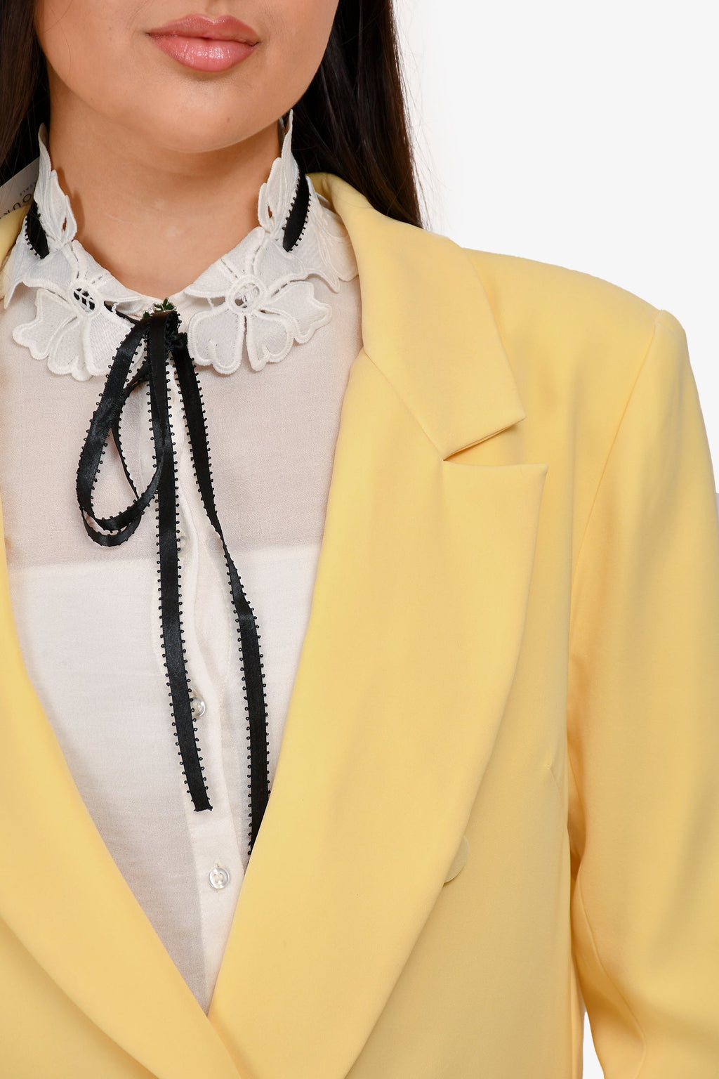 Lovers + Friends Yellow Double Breasted Blazer Size M