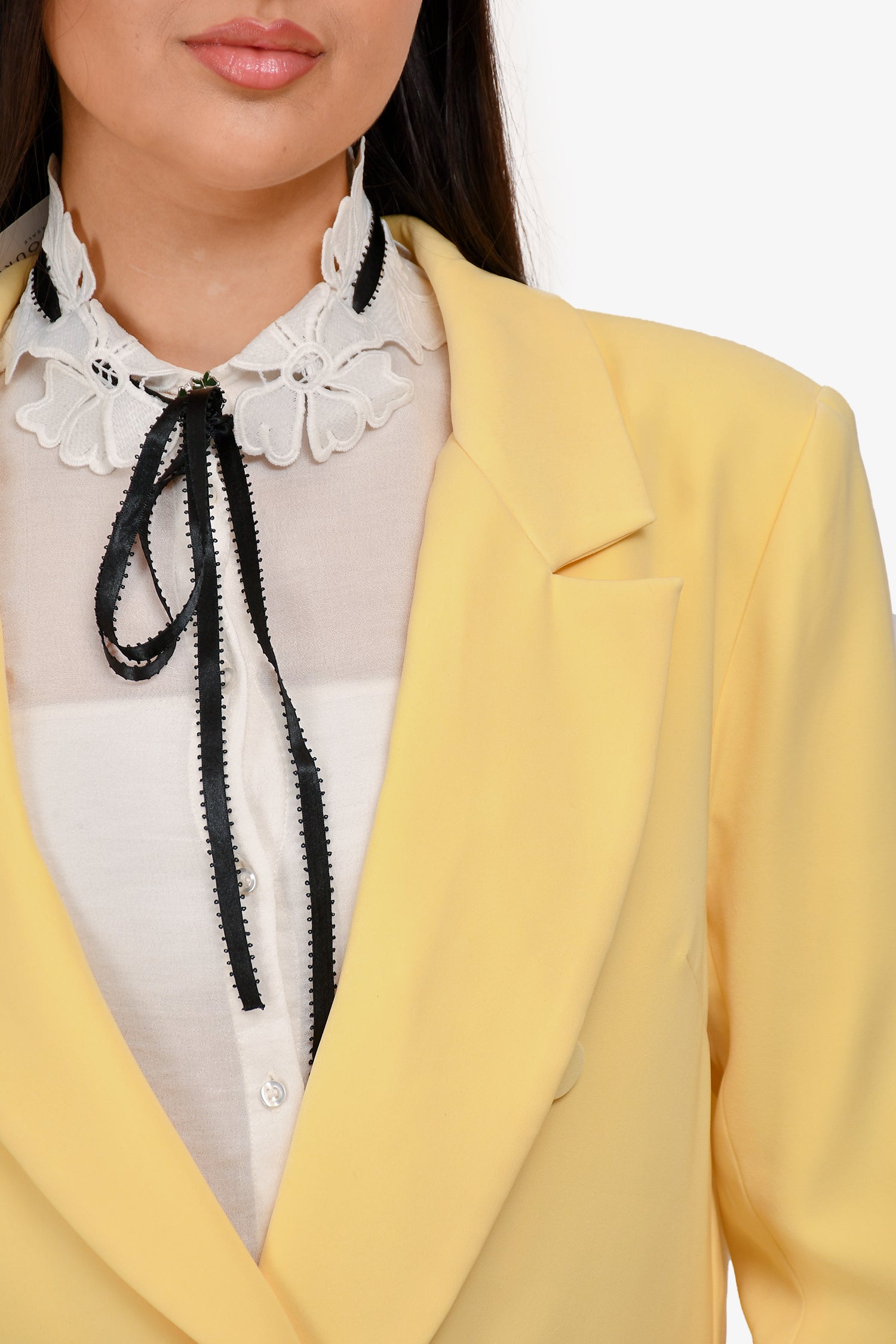 Lovers + Friends Yellow Double Breasted Blazer Size M