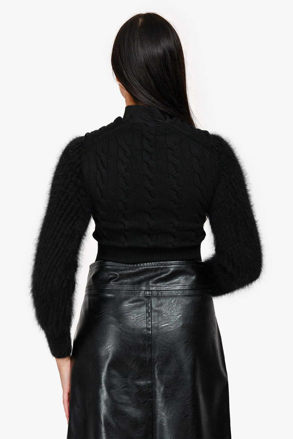 Alexander Wang Black Knit Double Faux Sleeve Sweater Size XS