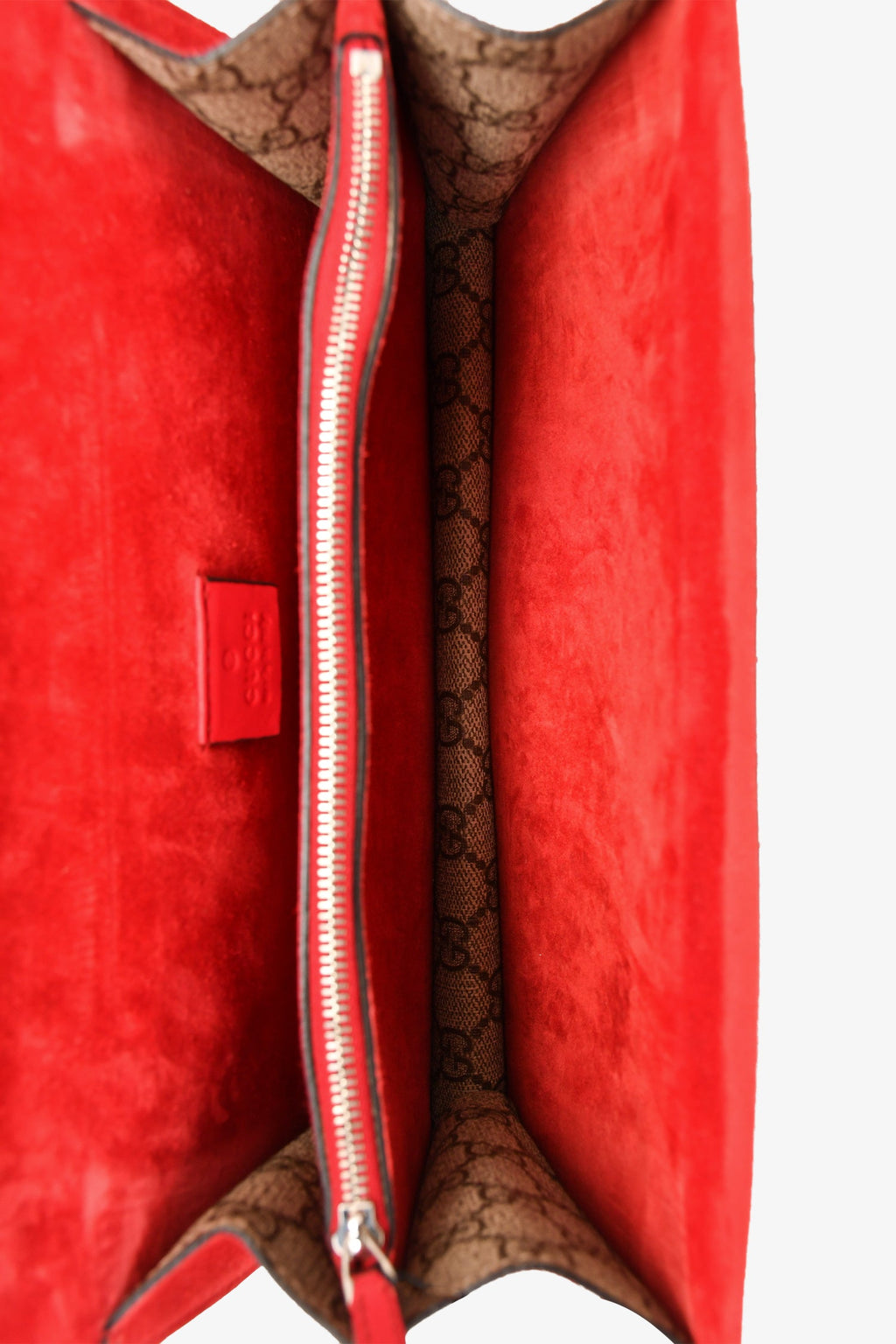 Gucci GG Supreme/Red Canvas/Suede Leather Small Dionysus Shoulder Bag