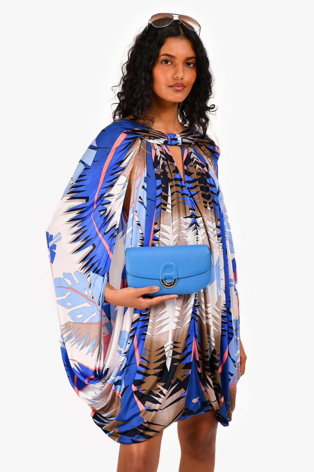 Hermès Blue Epsom Calfskin 'Cherche-Midi' Clutch