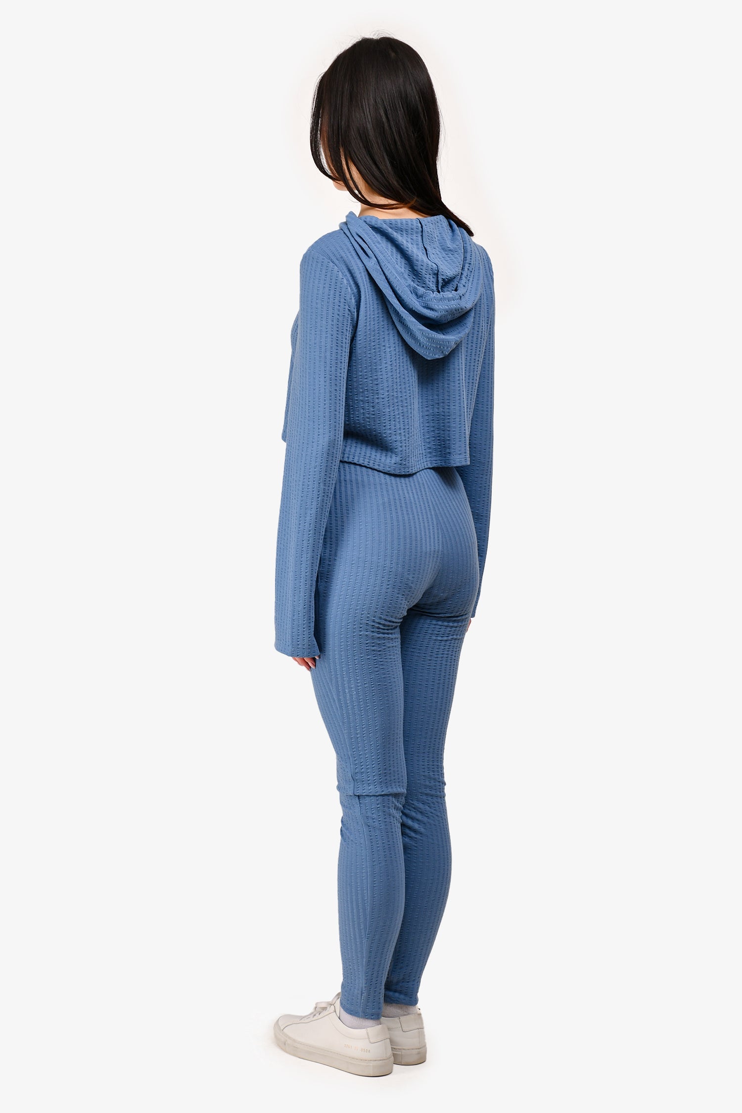 Camila Coehlo Blue Ribbed Lightweight Hoodie + Joggers Set Size XXS