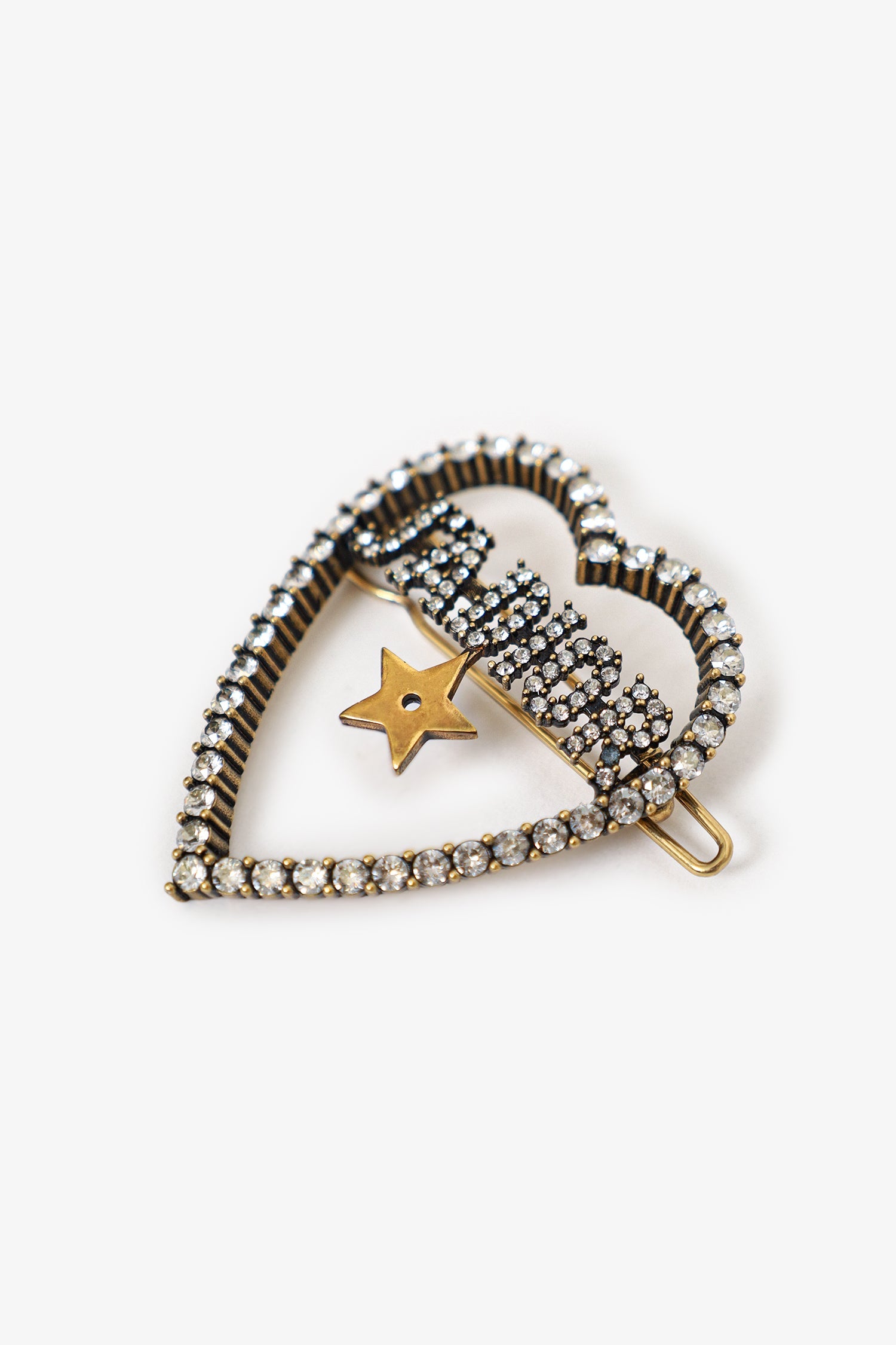 Christian Dior Gold Tone Crystal Embellished J'Adior Hair Clip