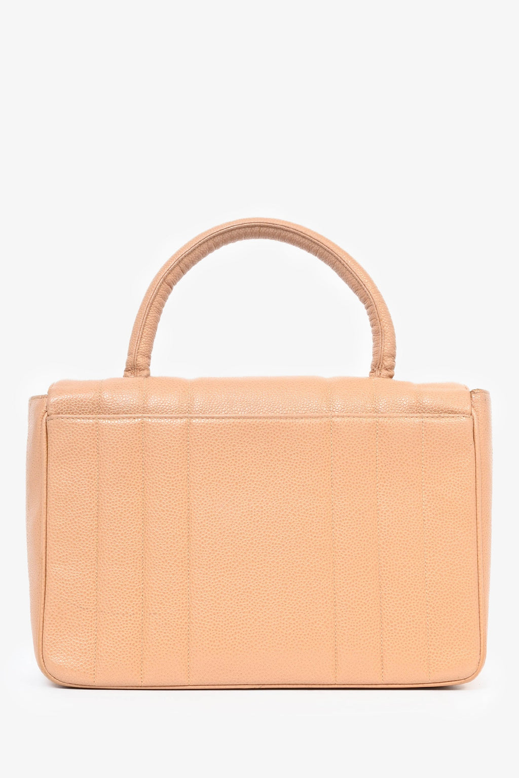 Pre-Loved Chanel™ 1995 Beige Caviar Leather Kelly Mademoiselle Top Handle
