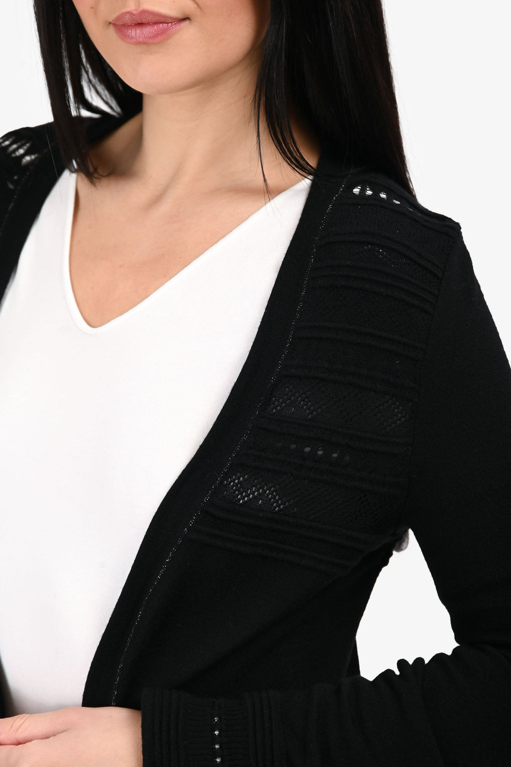 Roberto Cavalli Black Wool Ruffle Detailed Long igan Size 38