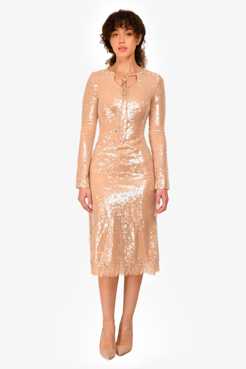Jonathan Simkhai Pink Sequin Long Dress Size 2