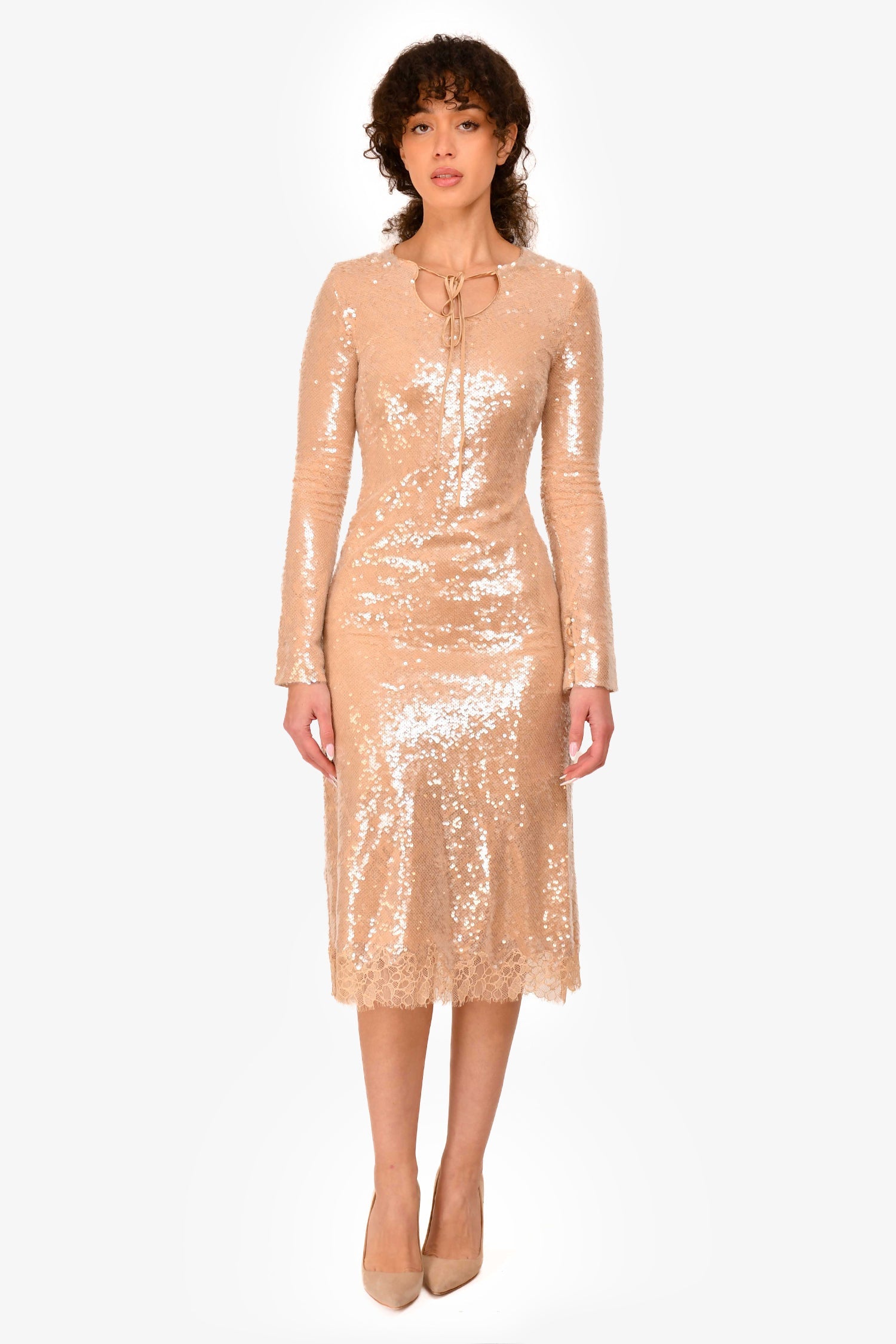 Jonathan Simkhai Pink Sequin Long Dress Size 2