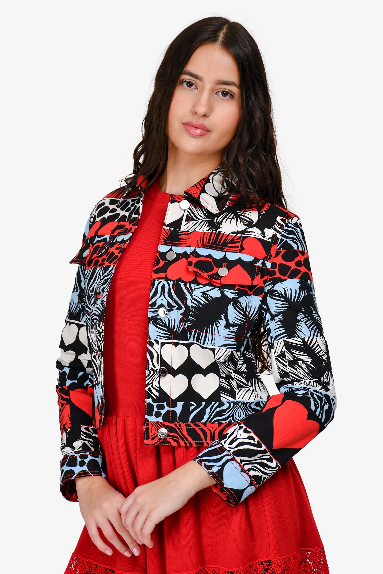 Hermès Blue/Red Denim 'Wild' Jacket Size 36