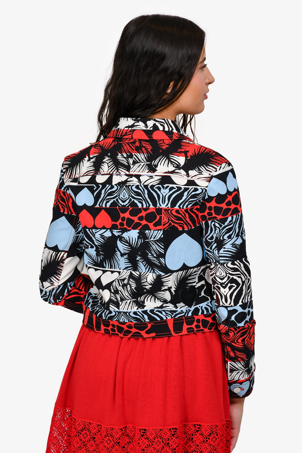 Hermès Blue/Red Denim 'Wild' Jacket Size 36