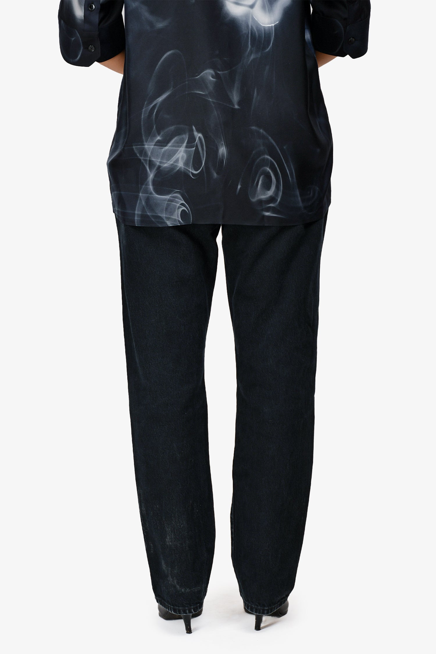 Khaite Black Denim Dark Wash Straight Leg Jeans Size 31