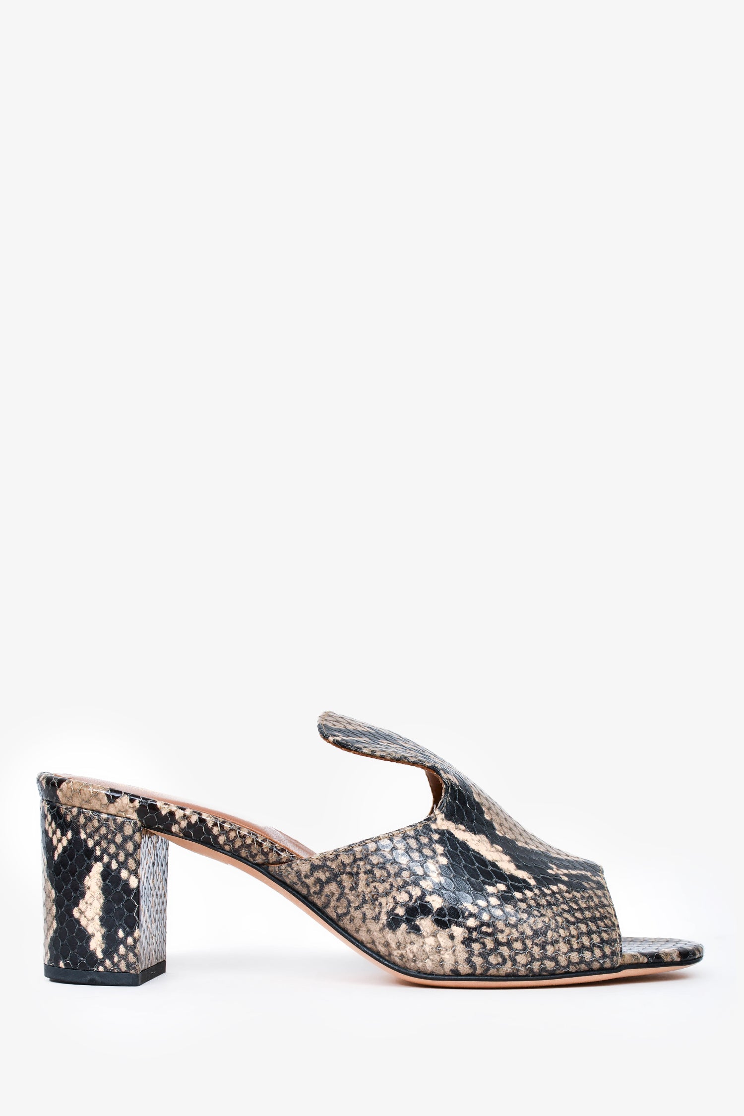 Paris Texas Grey Snakeskin Leather Mules Size 36