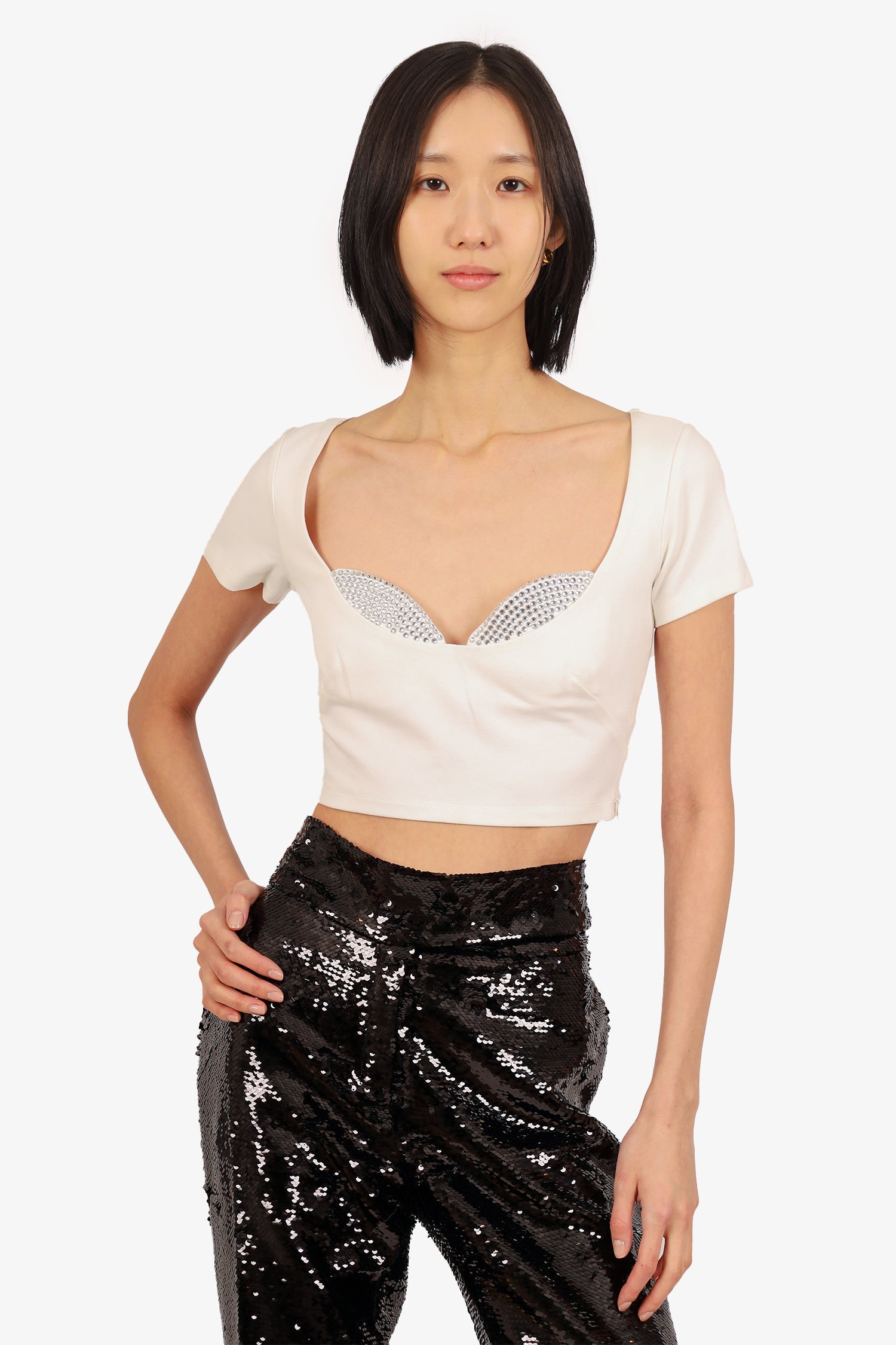 Area White Crystal Cup T-Shirt Size XS