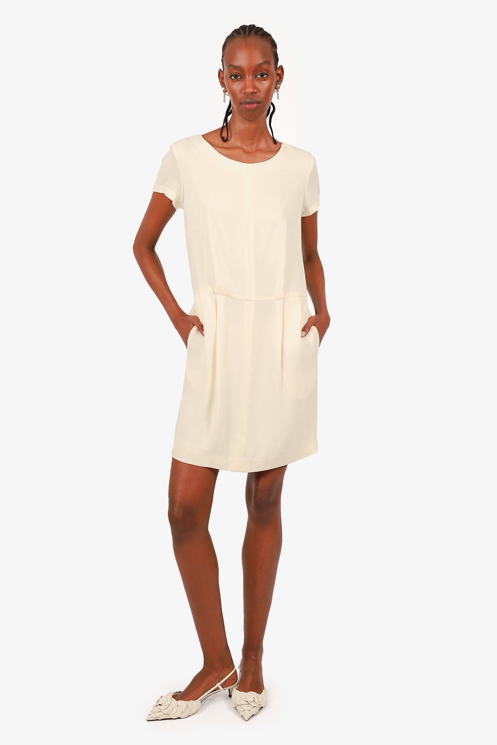 Rag and Bone White Short-Sleeve Mini Dress Size 6