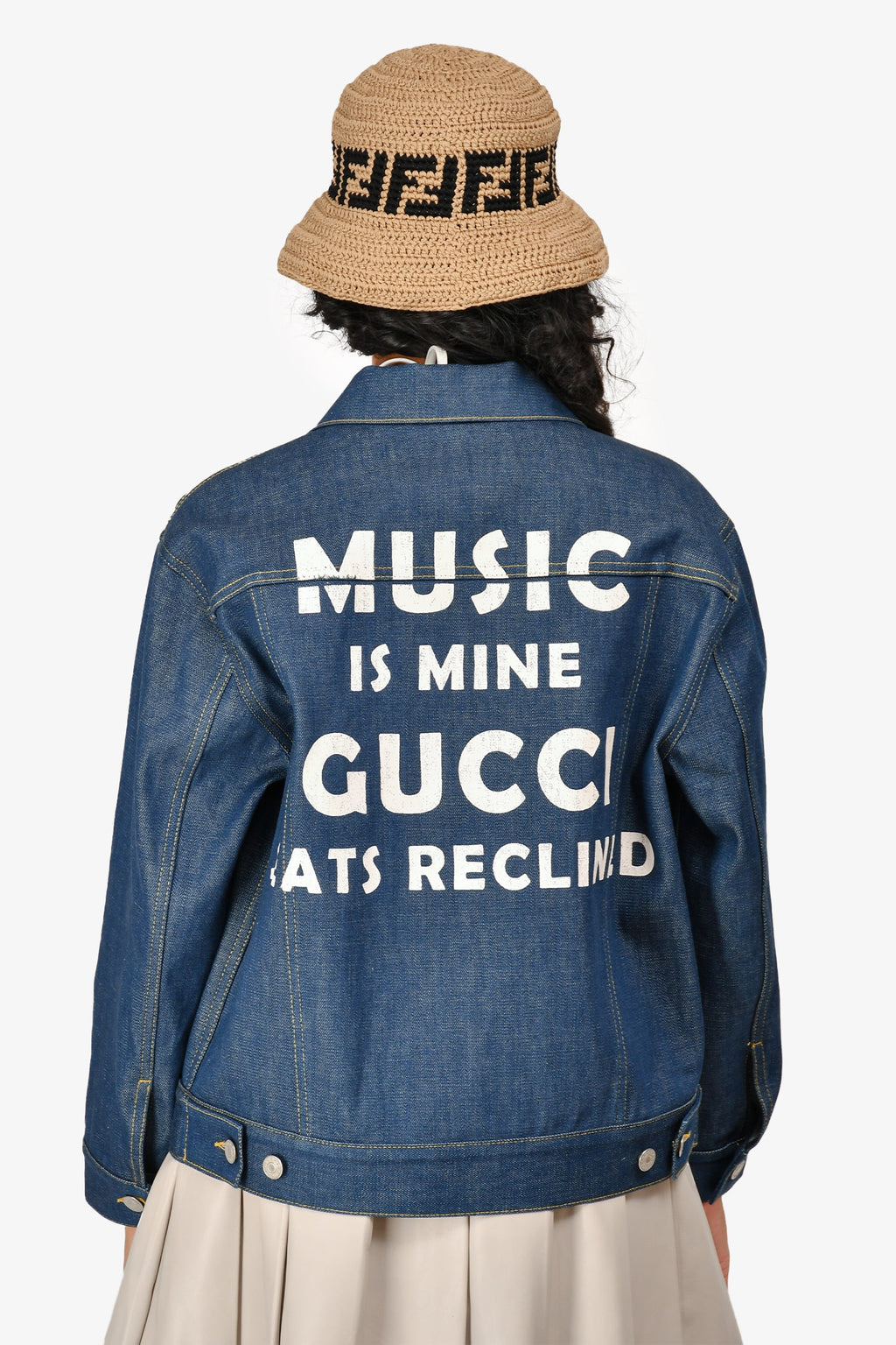 Gucci Dark Denim Web Horsebit Pocket Jacket Size 38