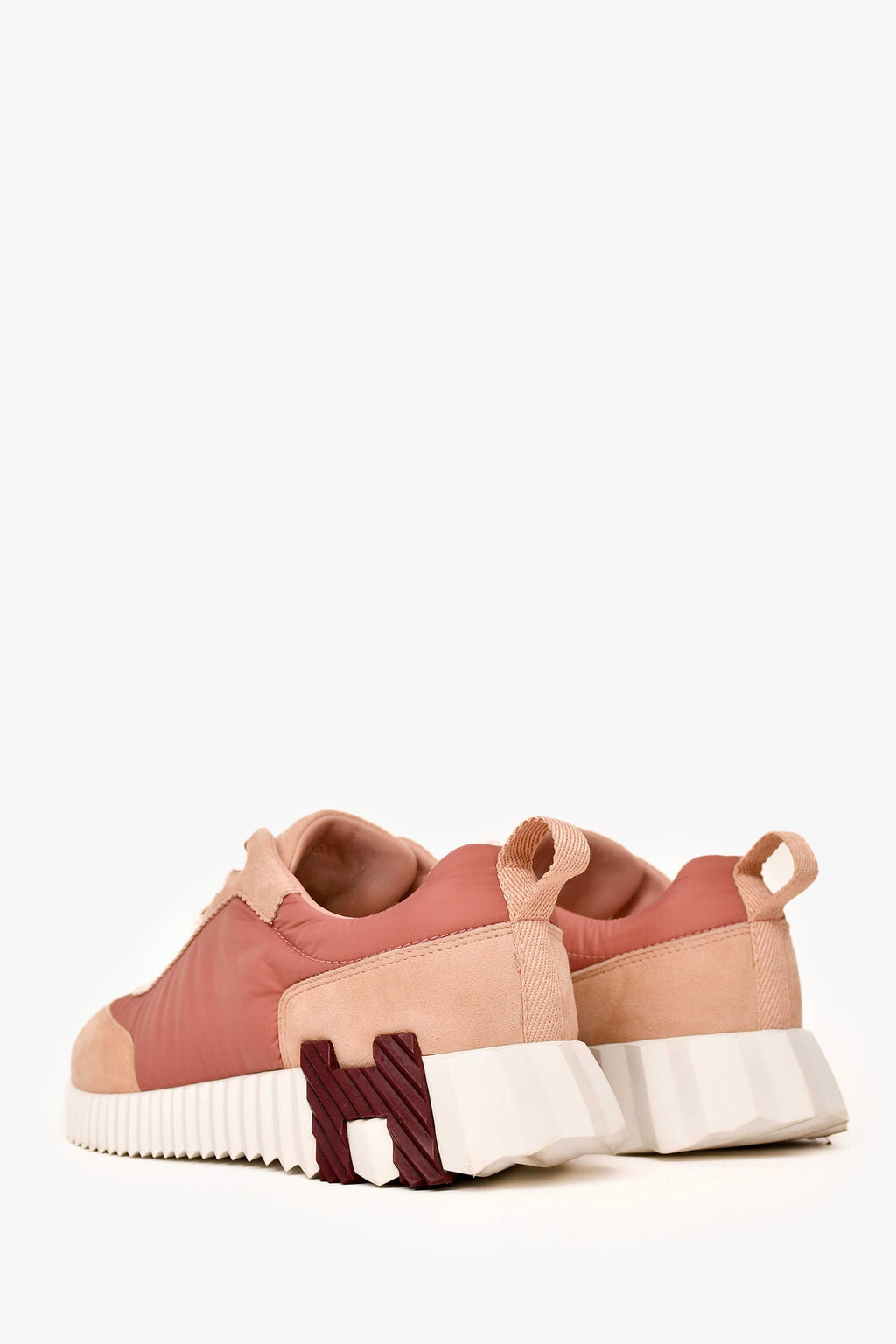 Hermès Pink Suede/Nylon 'H' Sneakers Size 35.5