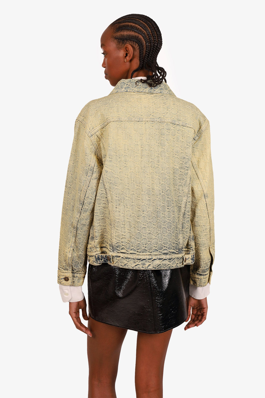 Gucci Acid Wash Denim Monogram Jacket Size 40