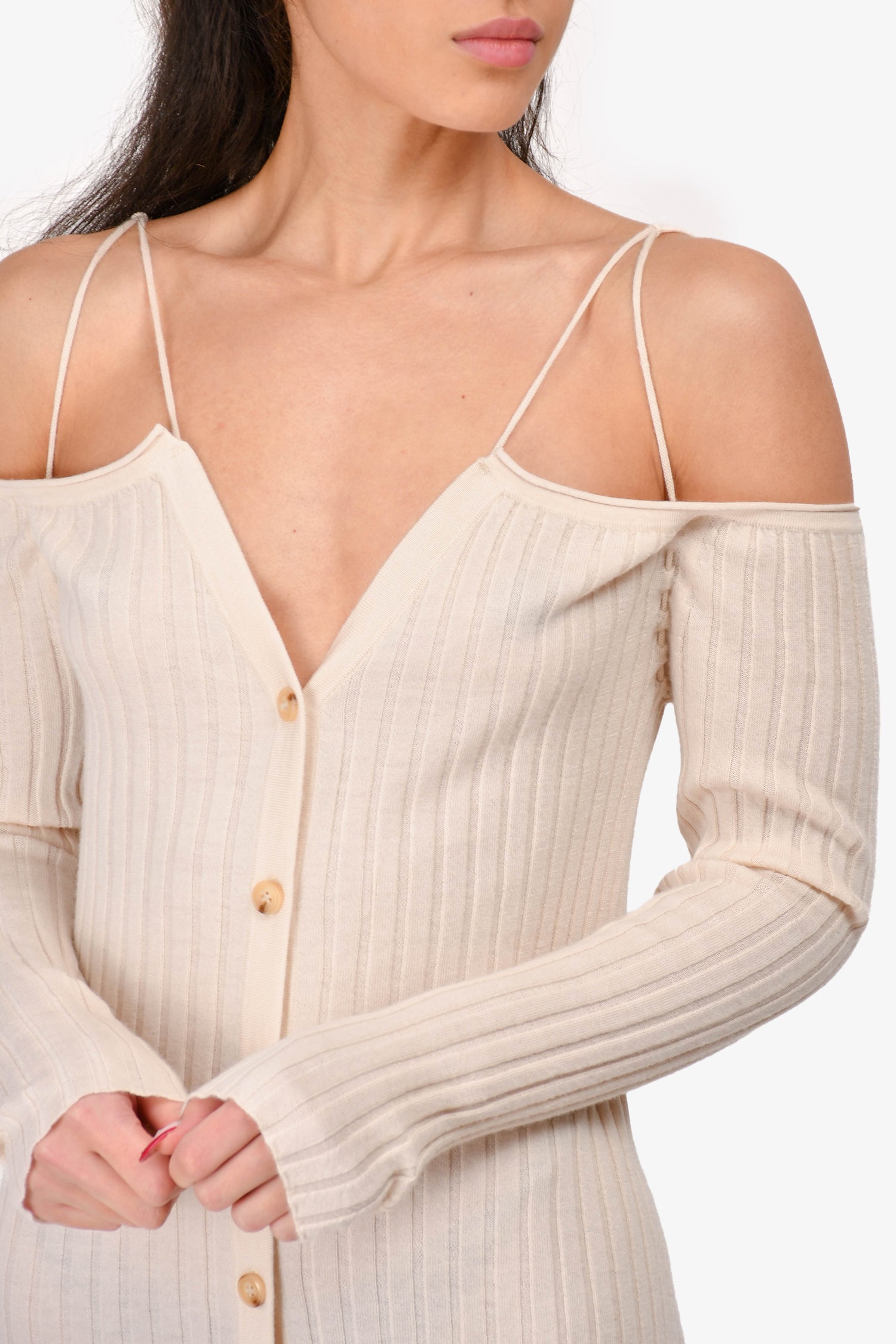 Lisa Yang Cream Cashmere Ribbed Knit Long igan Size 2 US