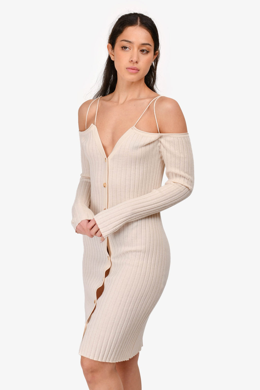 Lisa Yang Cream Cashmere Ribbed Knit Long igan Size 2 US